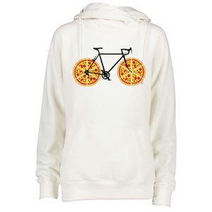 Pizza Bicycle  Womens Funnel Neck Pullover Hood