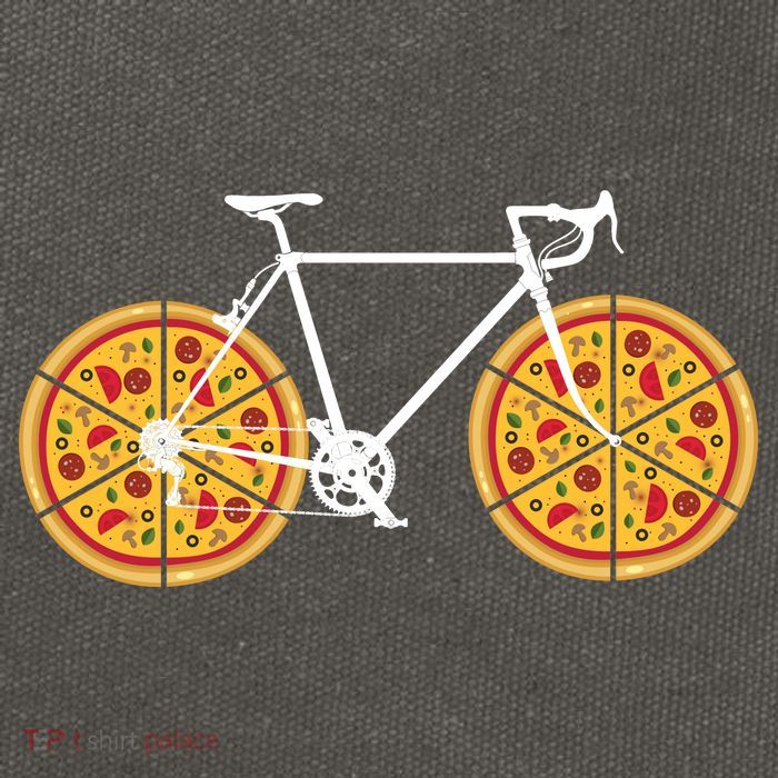 Pizza Bicycle  Cotton Canvas Backpack