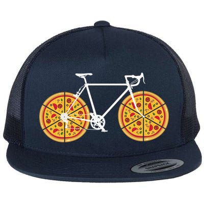 Pizza Bicycle  Flat Bill Trucker Hat