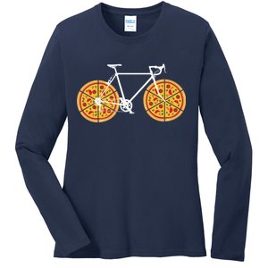 Pizza Bicycle  Ladies Long Sleeve Shirt