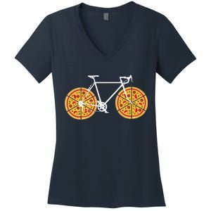 Pizza Bicycle  Women's V-Neck T-Shirt