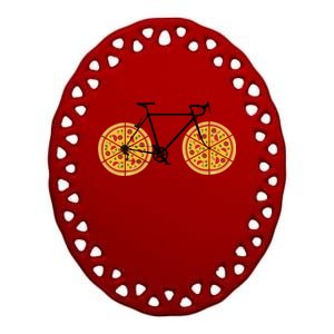 Pizza Bicycle  Ceramic Oval Ornament