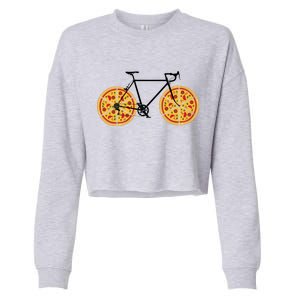 Pizza Bicycle  Cropped Pullover Crew