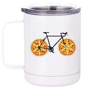 Pizza Bicycle  12 oz Stainless Steel Tumbler Cup