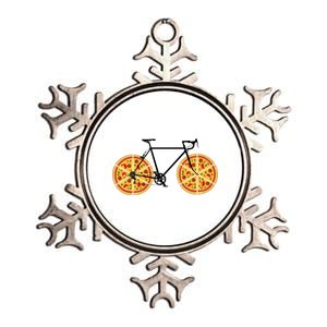 Pizza Bicycle  Metallic Star Ornament