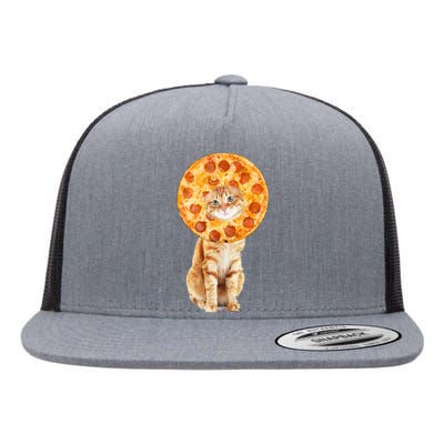 Pizza Cat Flat Bill Trucker Hat