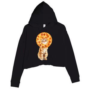 Pizza Cat Crop Fleece Hoodie