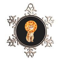 Pizza Cat Metallic Star Ornament