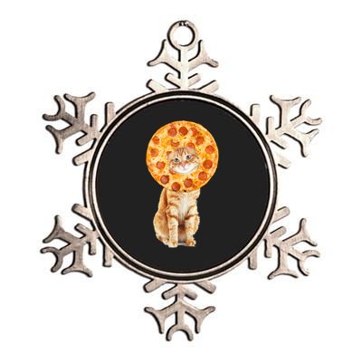 Pizza Cat Metallic Star Ornament