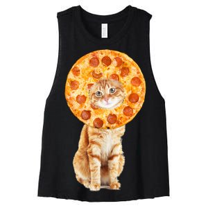 Pizza Cat Women's Racerback Cropped Tank