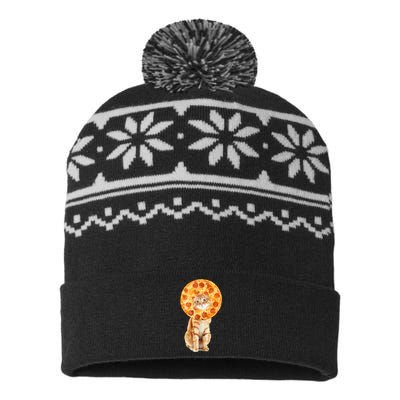 Pizza Cat USA-Made Snowflake Beanie