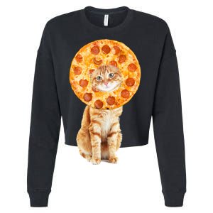 Pizza Cat Cropped Pullover Crew