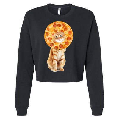 Pizza Cat Cropped Pullover Crew