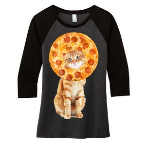 Pizza Cat Women's Tri-Blend 3/4-Sleeve Raglan Shirt