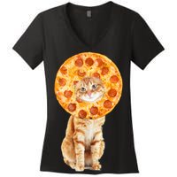 Pizza Cat Women's V-Neck T-Shirt