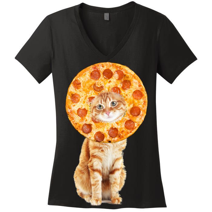 Pizza Cat Women's V-Neck T-Shirt