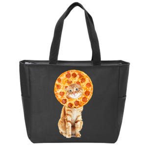 Pizza Cat Zip Tote Bag