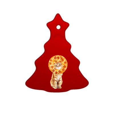 Pizza Cat Ceramic Tree Ornament