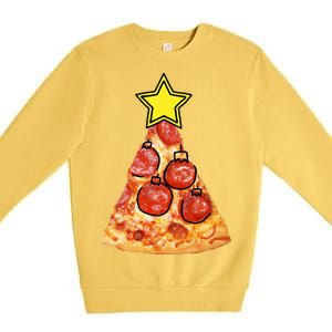 Pizza Christmas Tree Star Premium Crewneck Sweatshirt