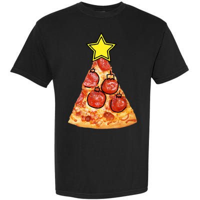 Pizza Christmas Tree Star Garment-Dyed Heavyweight T-Shirt