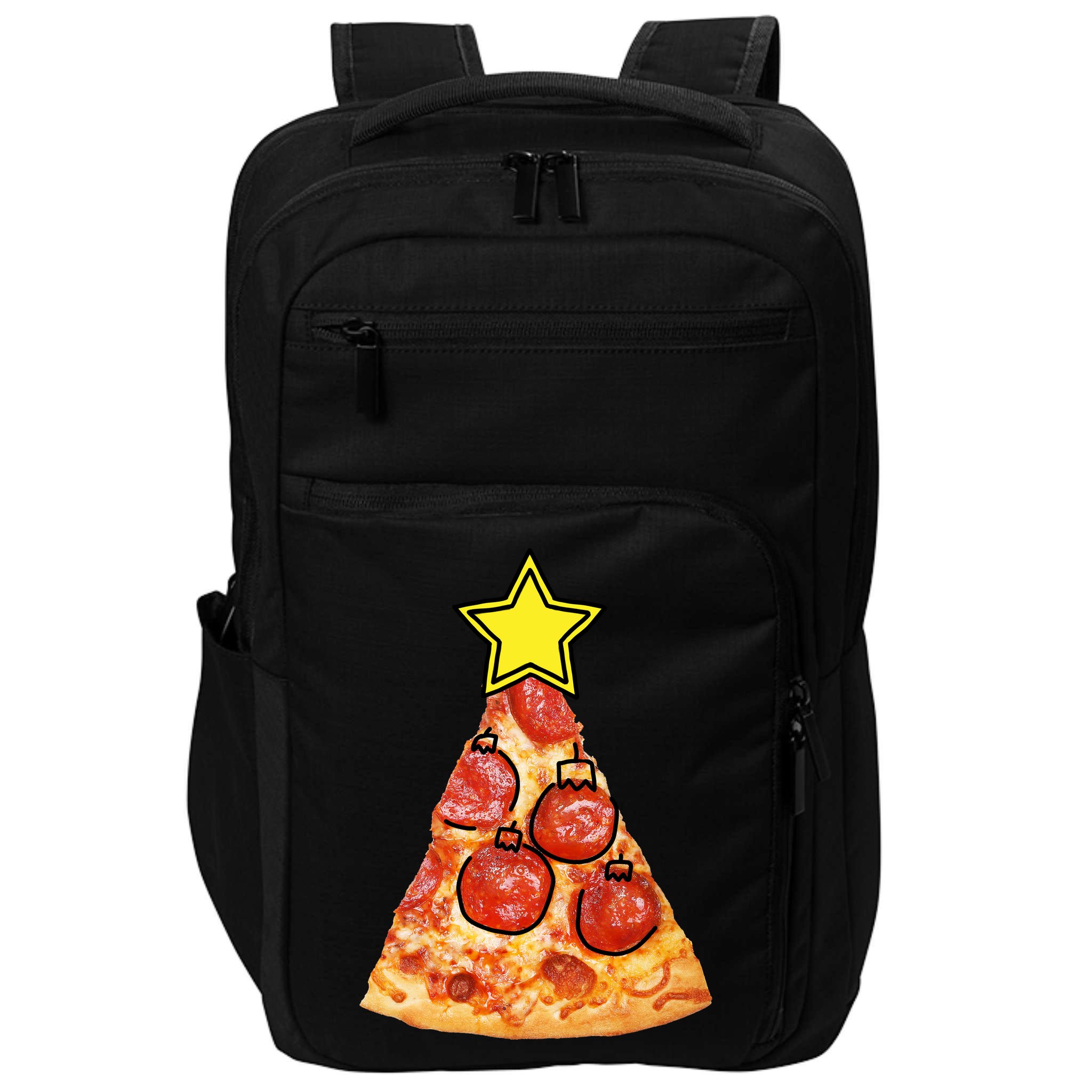 Pizza Christmas Tree Star Impact Tech Backpack