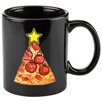 Pizza Christmas Tree Star 11oz C Handle Ceramic Mug