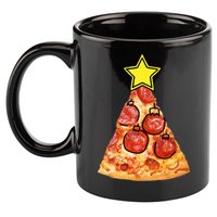 Pizza Christmas Tree Star 11oz C Handle Ceramic Mug