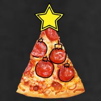 Pizza Christmas Tree Star 11oz C Handle Ceramic Mug