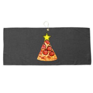 Pizza Christmas Tree Star Large Microfiber Waffle Golf Towel