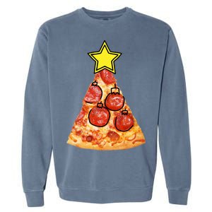 Pizza Christmas Tree Star Garment-Dyed Sweatshirt