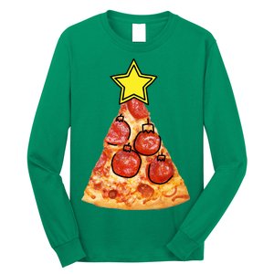 Pizza Christmas Tree Star Long Sleeve Shirt