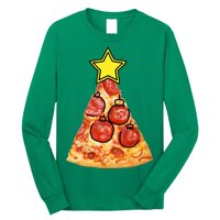 Pizza Christmas Tree Star Long Sleeve Shirt