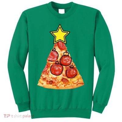 Pizza Christmas Tree Star Sweatshirt
