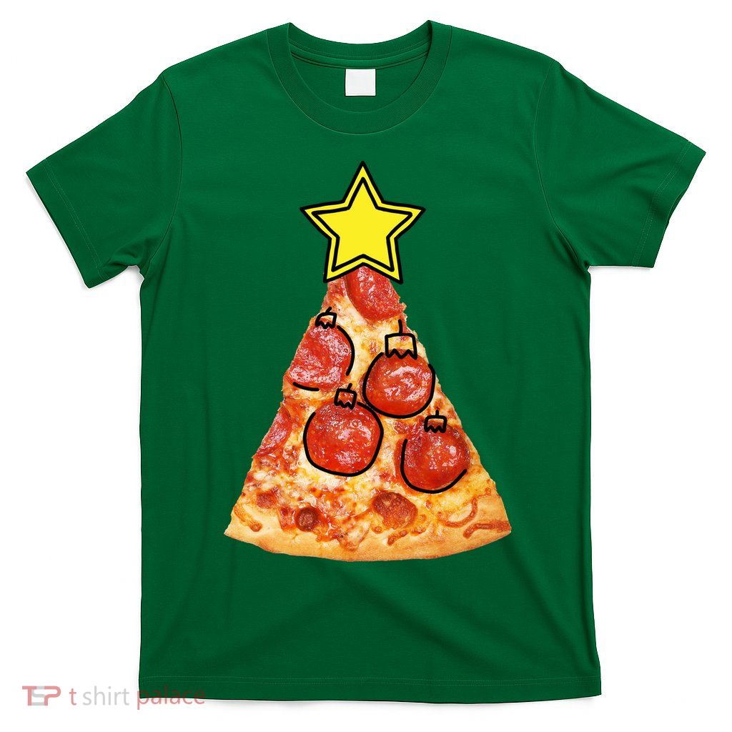 Pizza Christmas Tree Star T-Shirt