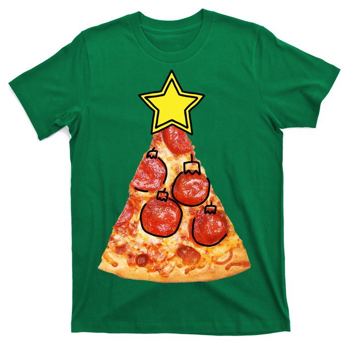 Pizza Christmas Tree Star T-Shirt