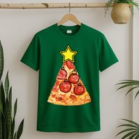 Pizza Christmas Tree Star T-Shirt