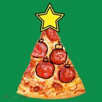 Pizza Christmas Tree Star T-Shirt