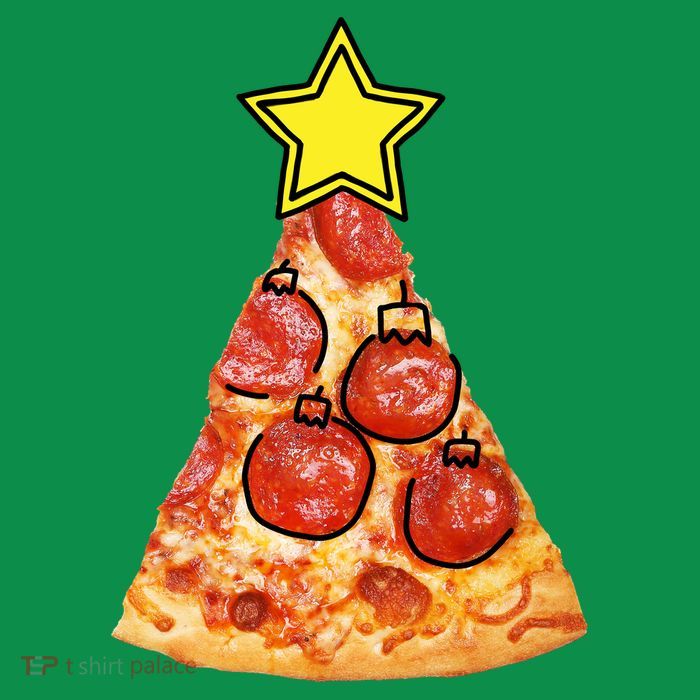 Pizza Christmas Tree Star T-Shirt