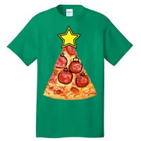 Pizza Christmas Tree Star Tall T-Shirt