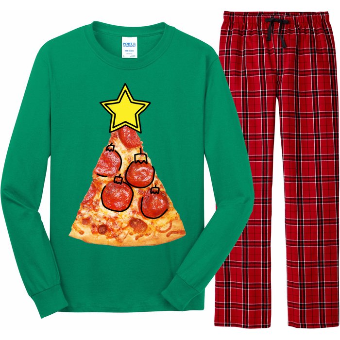 Pizza Christmas Tree Star Long Sleeve Pajama Set