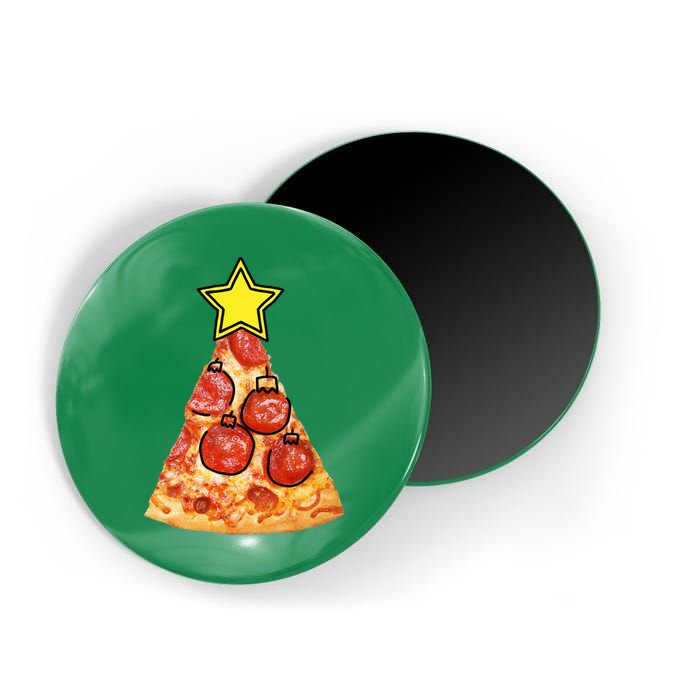 Pizza Christmas Tree Star Magnet