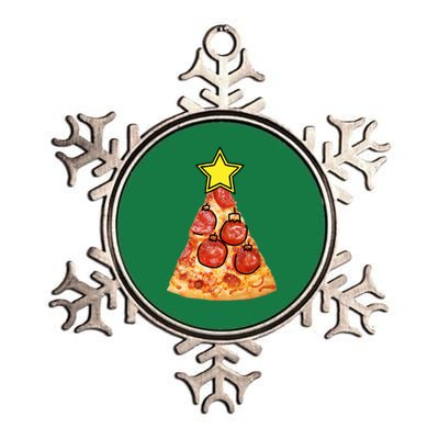 Pizza Christmas Tree Star Metallic Star Ornament