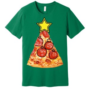 Pizza Christmas Tree Star Premium T-Shirt