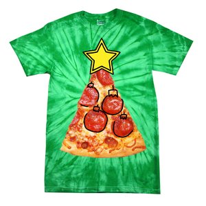 Pizza Christmas Tree Star Tie-Dye T-Shirt