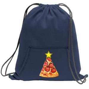 Pizza Christmas Tree Star Sweatshirt Cinch Pack Bag