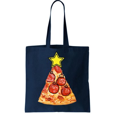 Pizza Christmas Tree Star Tote Bag