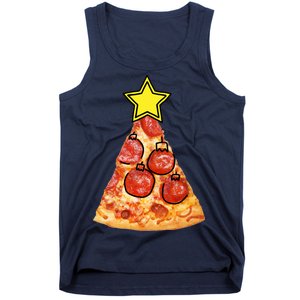 Pizza Christmas Tree Star Tank Top