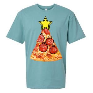 Pizza Christmas Tree Star Sueded Cloud Jersey T-Shirt