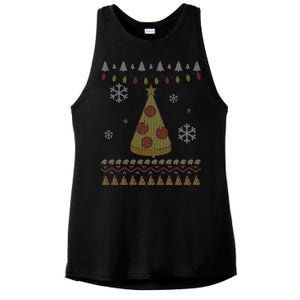 Pizza Christmas Tree Ugly Ladies PosiCharge Tri-Blend Wicking Tank