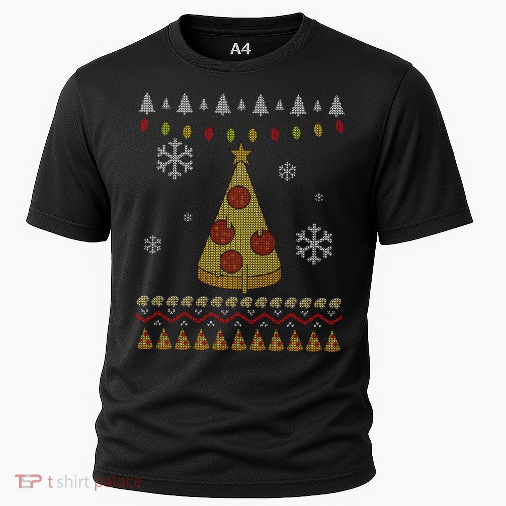Pizza Christmas Tree Ugly Cooling Performance Crew T-Shirt